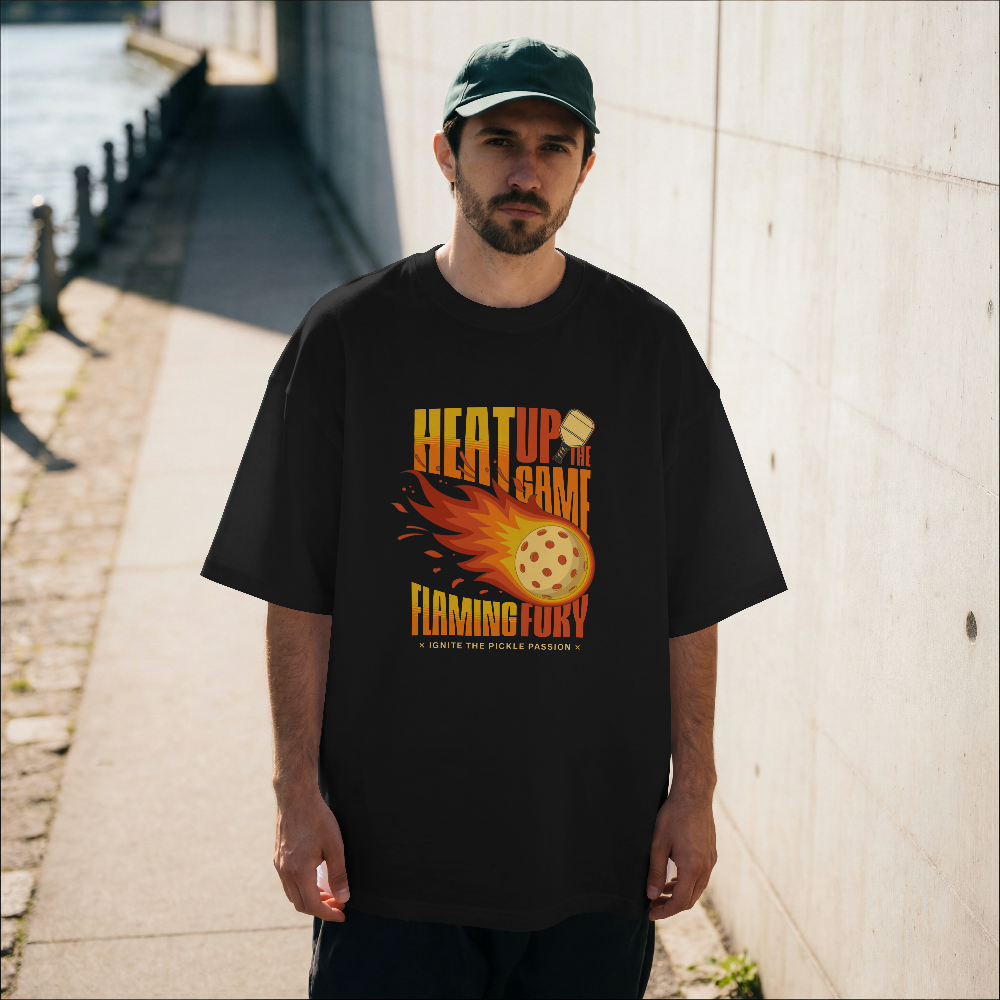 Heat Up the Game Flaming Fury Pickleball T-Shirt