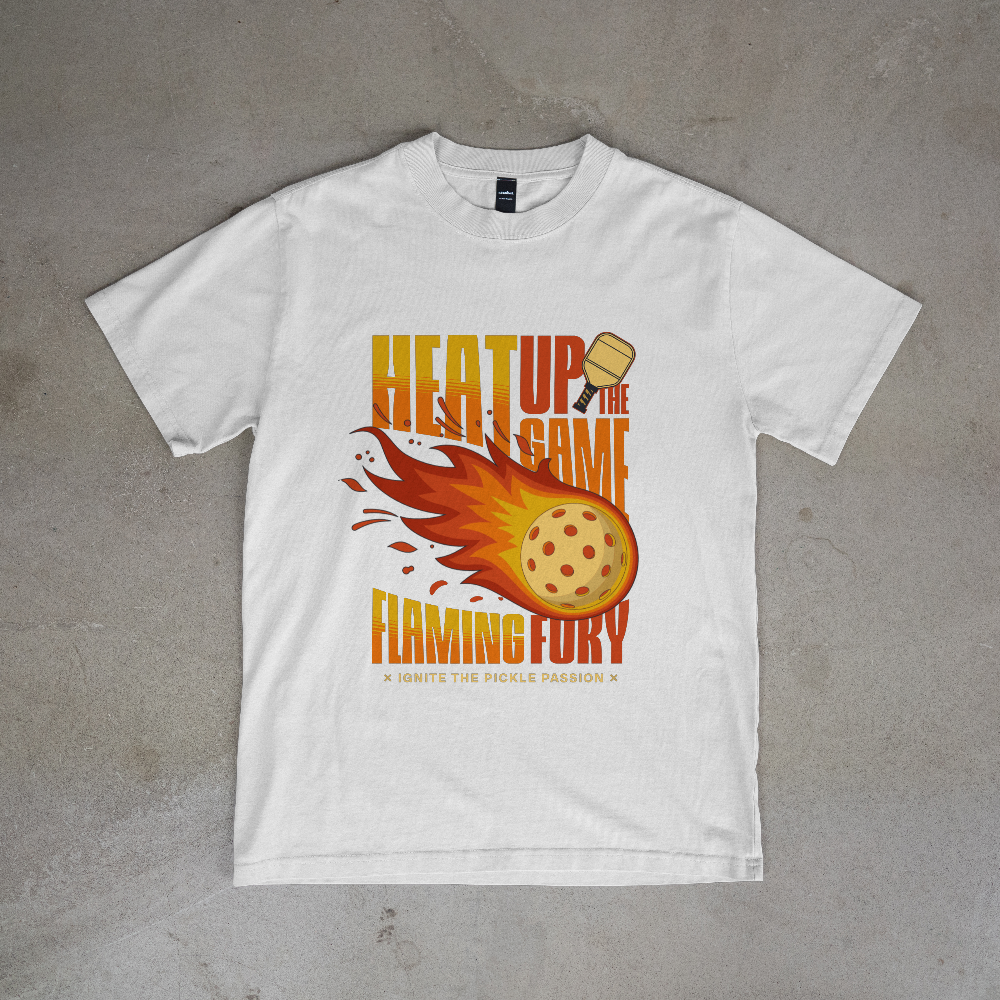 Heat Up the Game Flaming Fury Pickleball T-Shirt